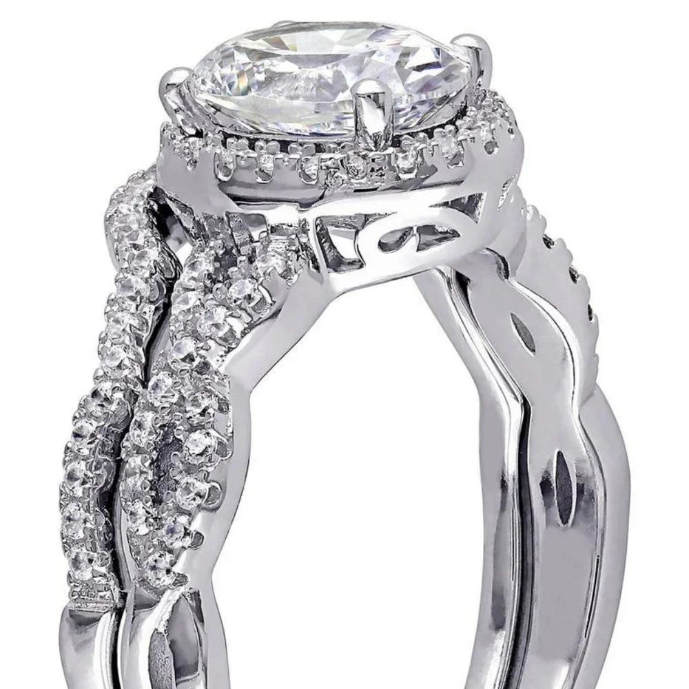 Engagement Ring Sterling Silver Cubic Zirconia Size 7 - Picture 12 of 16